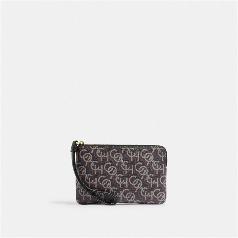 Wristlets Dama Coach Corner Zip With Coach Monogram Print Aurii Negrii | Romania-172380