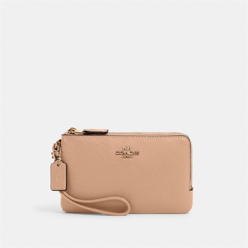 Wristlets Dama Coach Double Corner Zip Aurii | Romania-319805