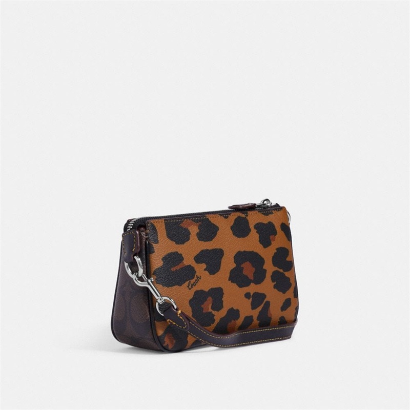 Wristlets Dama Coach Nolita 19 With Leopard Print And Signature Canvas Argintii Colorati Deschis | Romania-176309